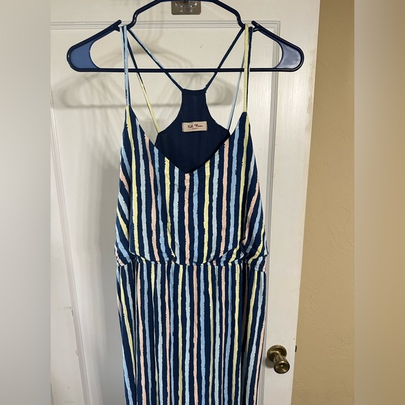 Full moon wendilyn maternity Striped Blue and White Maxi Dress - Picture 3 of 6